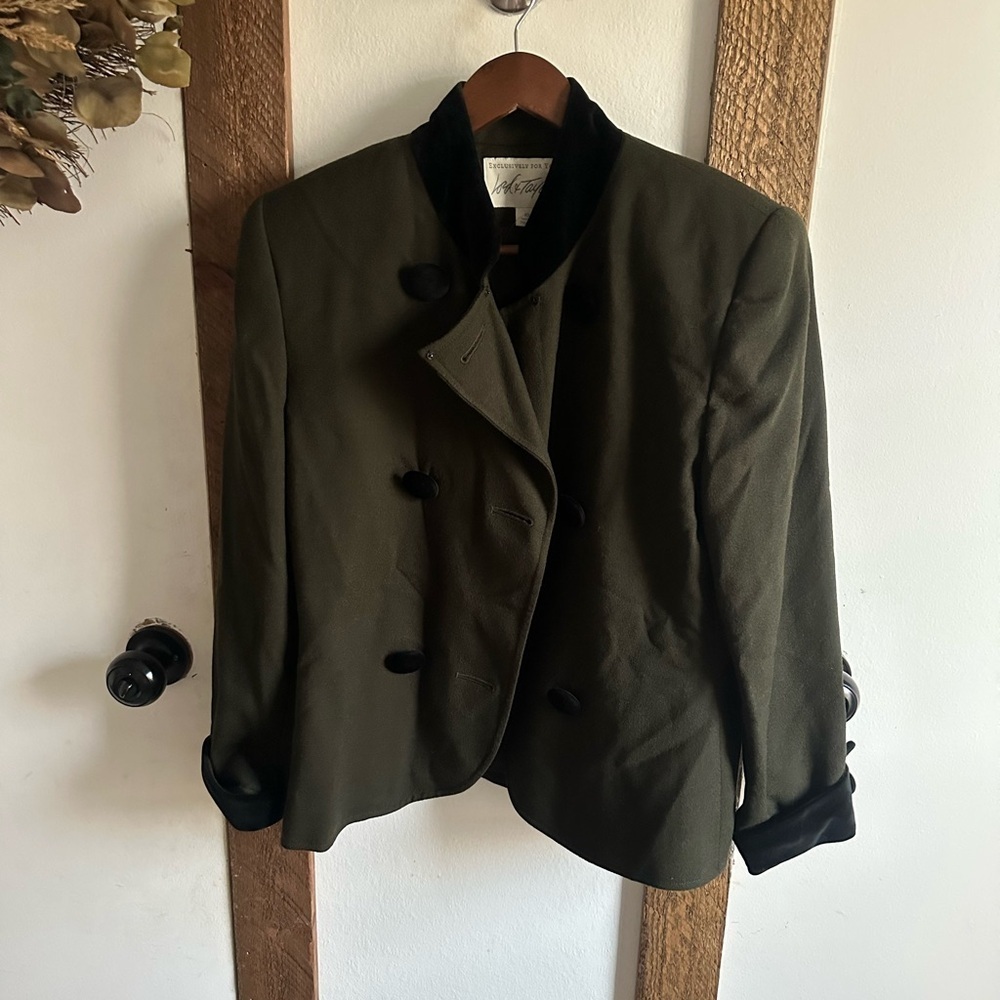 Vintage Lord & Taylor Women Double Breasted Wool Velvety Coat 100%Pure New Wool